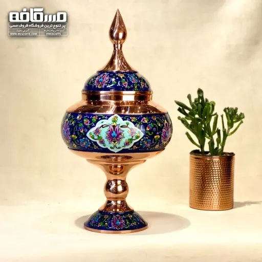 شکلات خوری پایه دار مس و پرداز (کد 372)