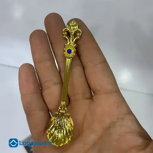 قاشق مرباخوری طلایی طرح گل - 6 عددی (پسکرایه)