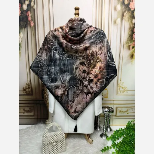 روسری نخ کاستوم ناز رنگ مشکی