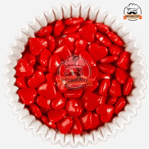 ترافل خوراکی تزئین کیک قلب قرمز 50 گرمی