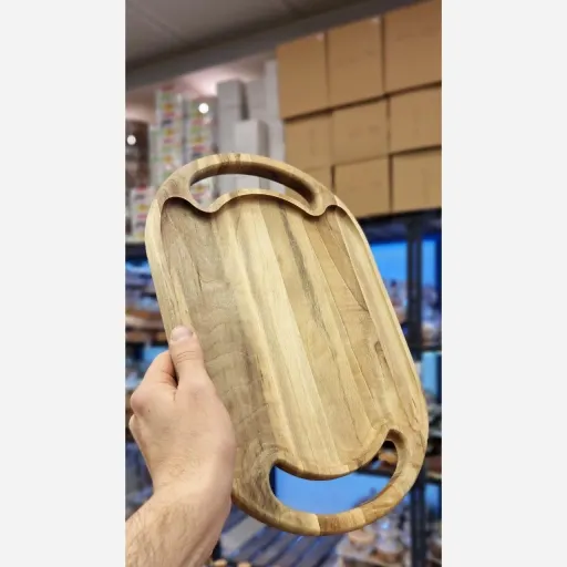 سینی چوبی گردو دیبا سایز کوچک: 36×24×2 سانتی‌متر