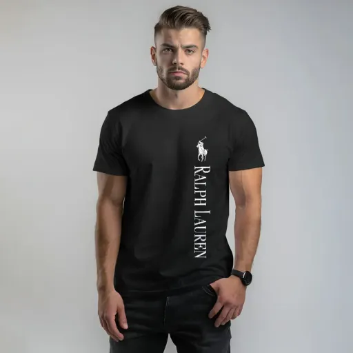 تی شرت آستین کوتاه مردانه مدل C14030218b سایز مشکی - XXL