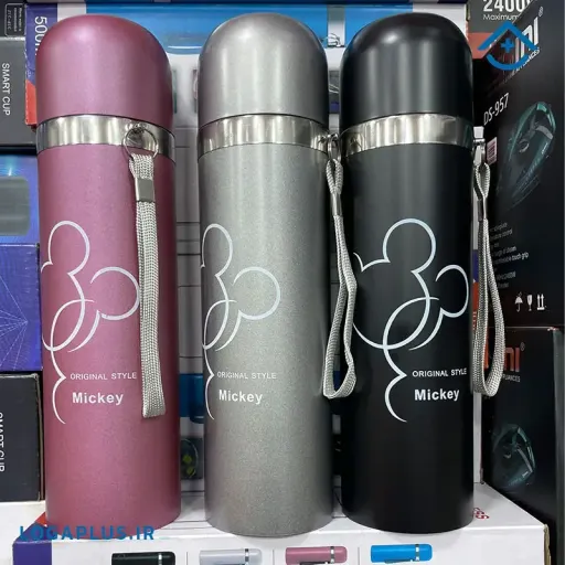 فلاسک استیل دوجداره طرح میکی (Mickey) ظرفیت 500 میلیلیتر (پسکرایه)