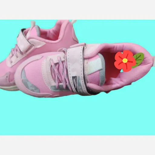 کتونی دخترانه کتونی مدرسه کفش مدرسه دخترانه کفش صورتی سایز 32 تا 35 کتونی صورتی دخترانه  سایز 33
