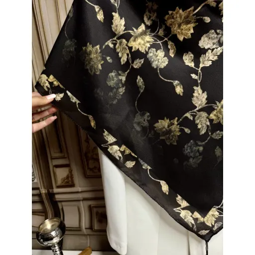 روسری نخ کاستوم پیچک طلایی
