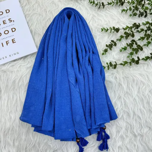 شال نخی شاین دار وارداتی قواره بزرگ 210 در 90 سانتی متر گزینه ها سبزابی