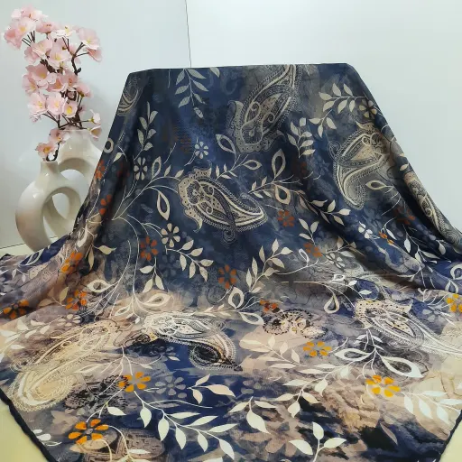 روسری قواره 130 نخی سیمارو کد P3379-1