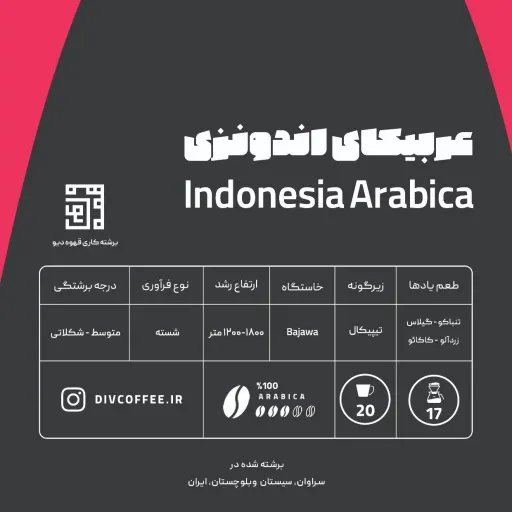 قهوه اندونزی - 100 عربیکا