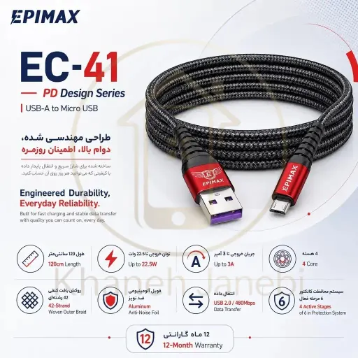 کابل شارژ اپیمکس EC-41 PD Design Micro