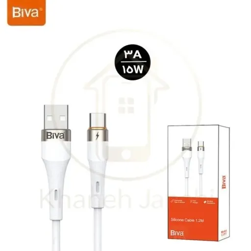 کابل Type C بیوا Biva C-21T طول 1.2 متر توان 15 وات رنگ مشکی