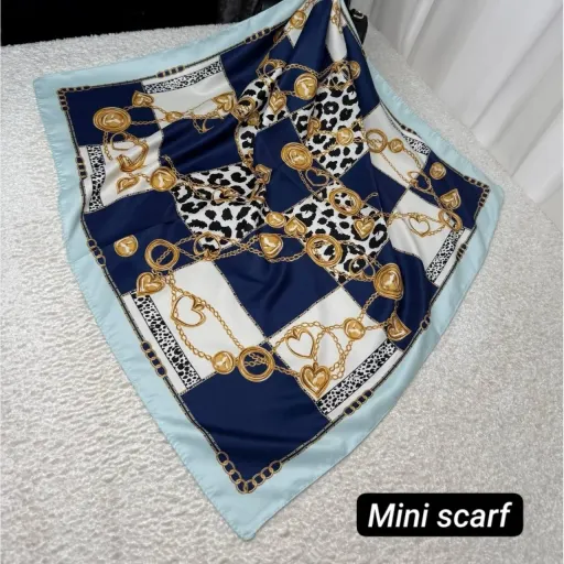 مینی اسکارف توییل حلقه زنجیری (سه رنگ) رنگ سبز