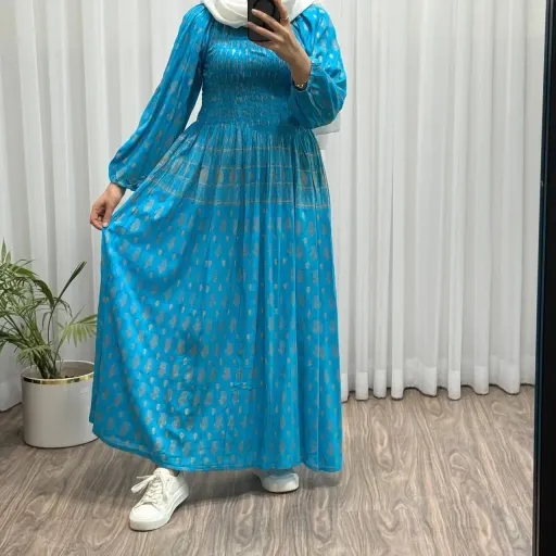 پیراهن کریشه هندی آستین دار فری سایز تا 52 زنانه چهارفصل شیک و راحت بدون آبرفت و رنگ رفت کمربنددار گزینه ها مشکی