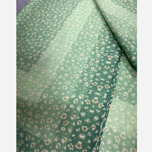 روسری طرح صوفیا سیتو جنس نخ کاستوم سیتو چرخ دوز متوسط رنگ کرم گلبهی