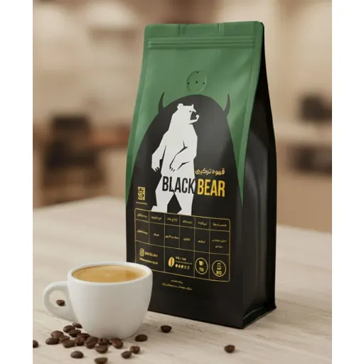 قهوه ترکیبی خرس سیاه (BLACK BEAR) 70عربیکا/30ربوستا | انتخاب آسیاب آئروپرس/ وی شصت (ریز تا متوسط) | وزن 250 گرم