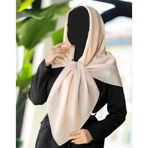روسری ژان ژان ترک رنگ کرم(مدل EA19-1)