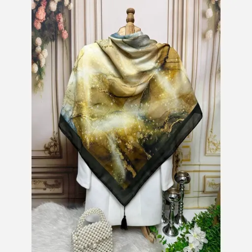 روسری نخ کاستوم کهکشان طلایی