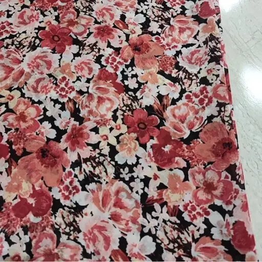 مینی اسکارف حریر گلدار نارنجی طرح هندی قواره 75 اعلا