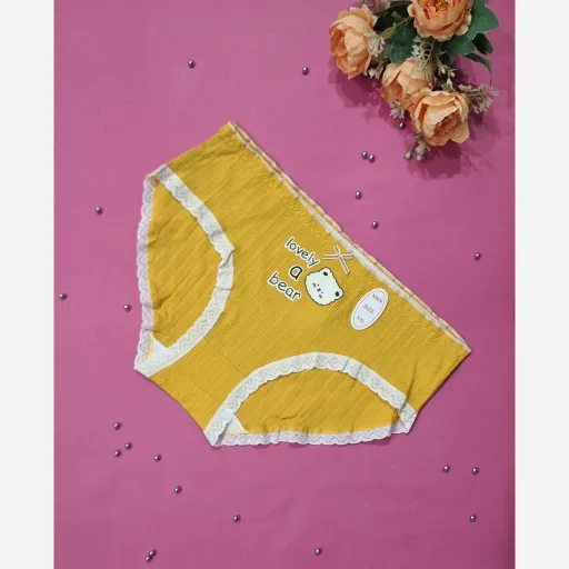 شورت عروسکی 2xl خارجی ضد حساسیت ،اعلا تم زرد طرح خرس وگل