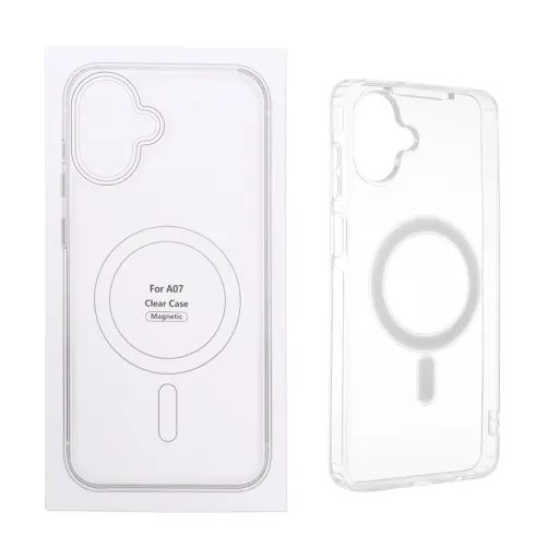 قاب مگ سیف شفاف سامسونگ مدل Samsung Galaxy A07 با قابلیت شارژ MagSafe - (پک دار) رنگ مشکی