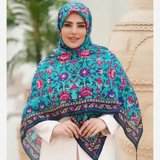 روسری سوپر نخ طرح لارا قواره 140