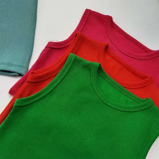 تاپ زنانه کوتاه فانریپ کبریتی آستین حلقه ای کد 8525 گزینه ها سبز دریایی | سایز free size