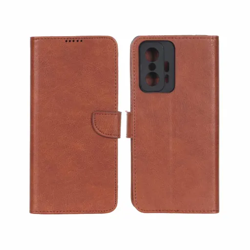 کیف چرمی مگنتی جاکارتی و محافظ لنزدار درجه یک KRF شیائومی مدل Xiaomi Mi 11T / Mi 11T Pro رنگ مشکی