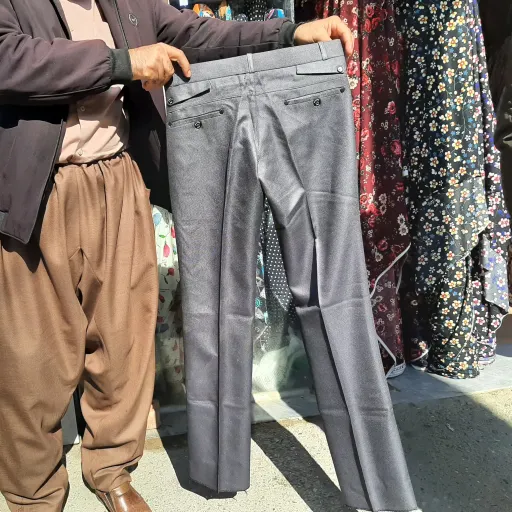 شلوار کتان مردانه طوسی حراج