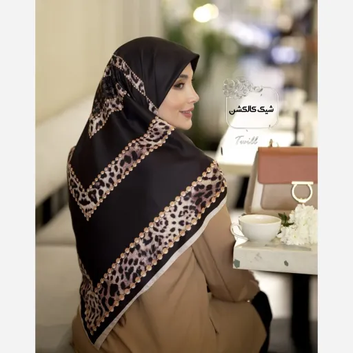 روسری ابریشم توییل پلنگی الوینه