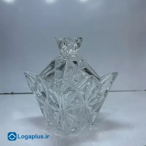 قندان شیشه‌ای کریستالی Deli Glassware مدل الماس (پسکرایه)