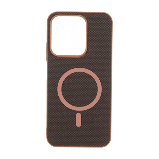 قاب مگ سیف شیائومی طرح شطرنجی Magnet فلزی Xiaomi Redmi 15C / Poco C85 - قهوه ای
