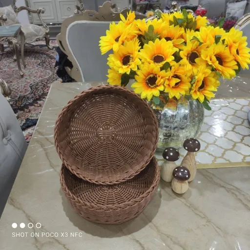 سبد حصیری طرح گرد جذاب