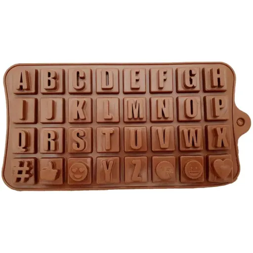 قالب شکلات طرح حروف کد14b رنگ شکلاتی