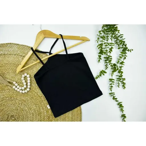 تاپ کبریتی زنانه بند ضربدری فری سایز گزینه ها نسکافه ای
