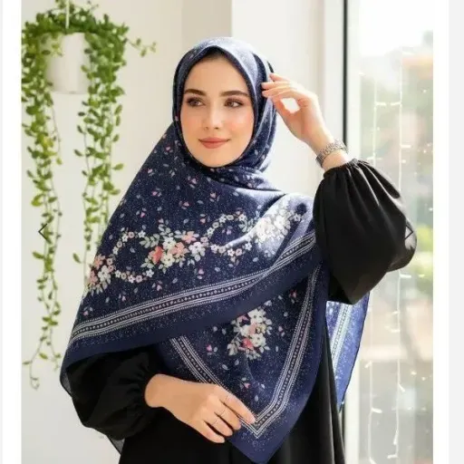 روسری کرپ نخ طرح فرشته 