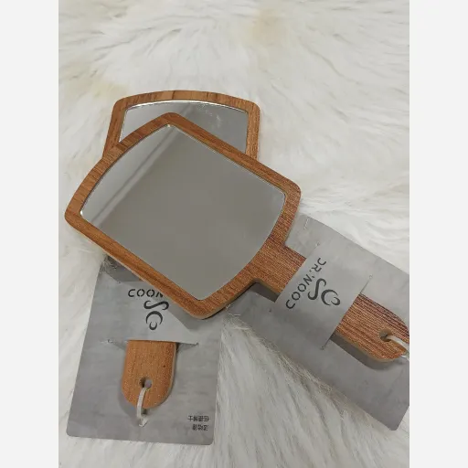 آینه دسته دار چوبی