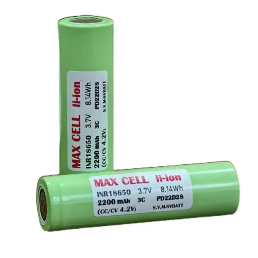 باتری لیتیوم یون 18650 مکسل 2200 میلی آمپر 3C استوک