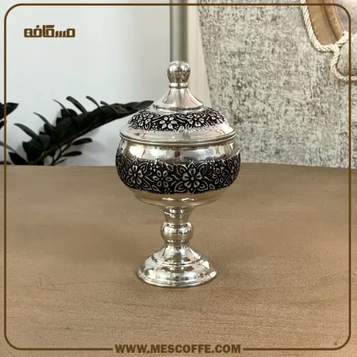 قندان مسی پایه دار روکش کروم(کد1795)
