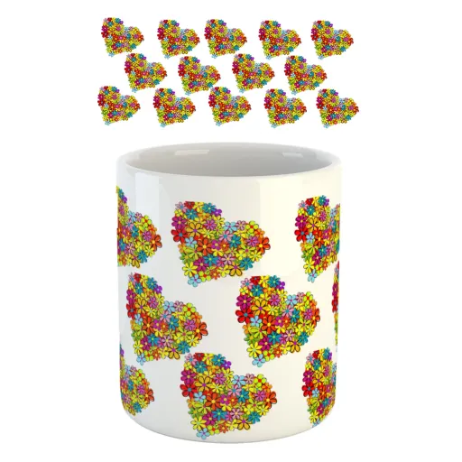 ماگ افرا توس طرح شکوفه قلب 2 کد mug108