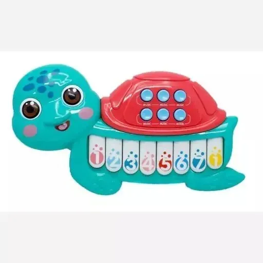 پیانو موزیکال چراغدار طرح لاکپشت 6626 Chuangfa Toys ارگ فانتزی آموزشی کودک رنگ آبی