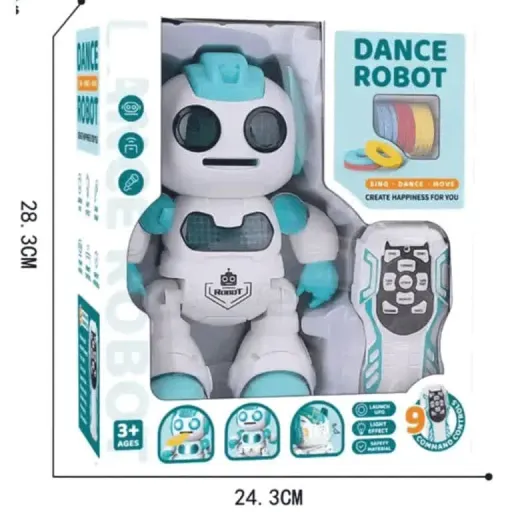 ربات آدمآهنی کنترلی دیسکپرتابی 606-30 0457Toys رنگ سبز آبی