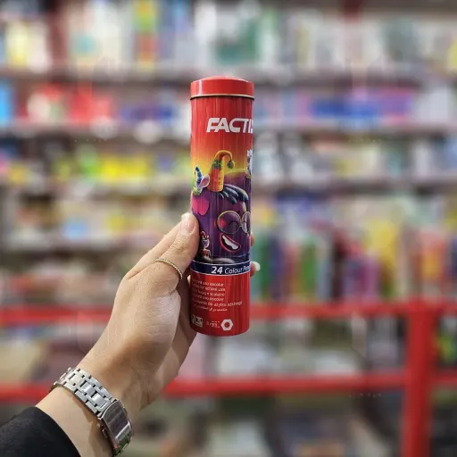 مداد رنگی 24 رنگ استوانه فکتیس