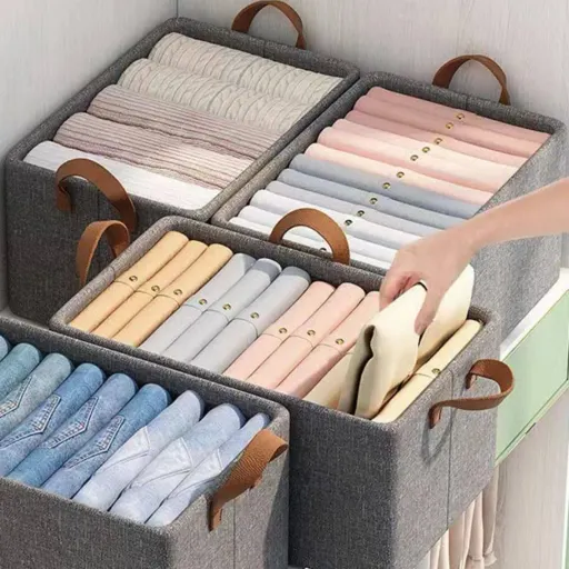 باکس شلوار استنددار برزنتی خالدار اسکلت فلزی کفی چوبی(نظم دهنده شلوار لباس)ابعاد نوشته شده عکس واقعیست عینش ارسال میشه رنگ توسی
