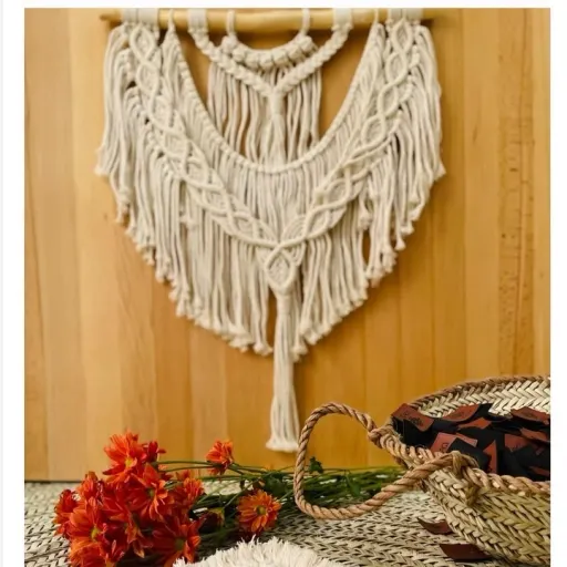 دیوارکوب مکرومه مدل مینیمال سایز عرض 40