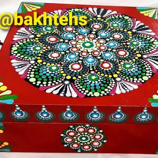 جعبه چوبی نقطه کوبی شده کد4