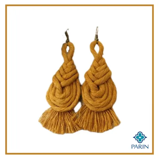 گوشواره مکرومه مدل ژورفین (رنگ انتخابی)
