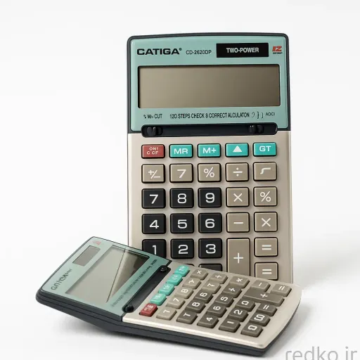 ماشین حساب حسابداری کاتیگا مدل CD-2600RP در مداد قرمز