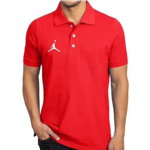 پولوشرت آستین کوتاه مردانه مدل 0041217 سایز قرمز - XXL