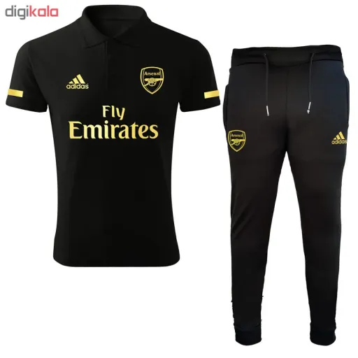 ست پولوشرت و شلوار ورزشی مردانه طرح arsenal کد 9445 سایز مشکی - L