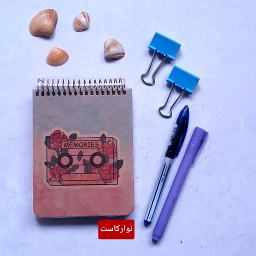 دفترچه سیمی کرافت خطدار طرح جلد فنجان