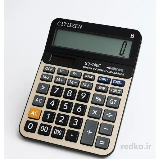 ماشین حساب رومیزی 14 رقمی CJTJJZEN مدل GY-140C در مداد قرمز